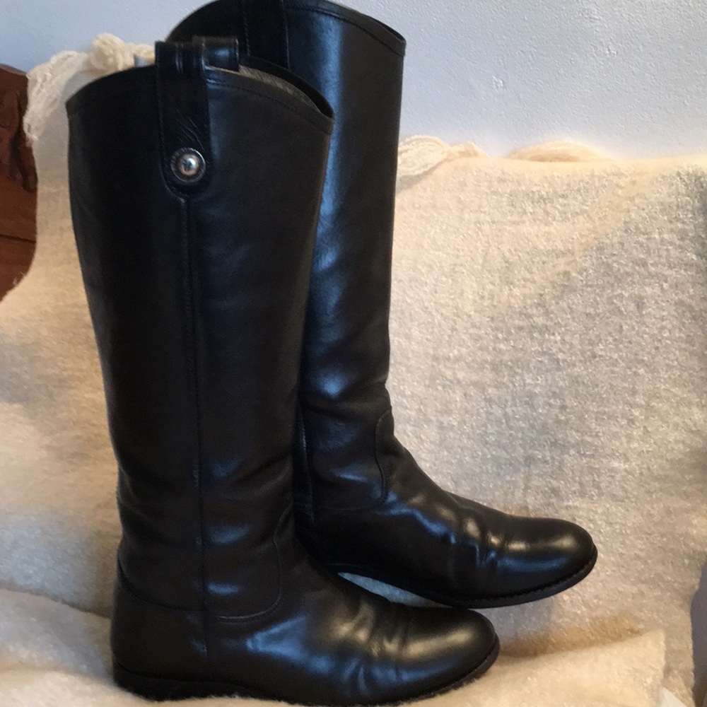 Frye boots black sz 7 Melissa button w/boot straps